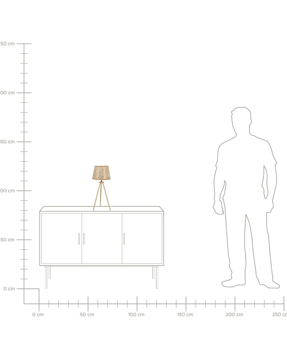 Candeeiro De Mesa Em Rattan Natural Boetica