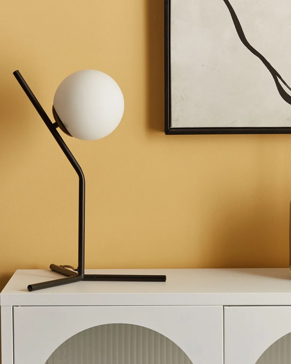 Candeeiro De Mesa Em Vidro Preto 45 Cm Wapiti