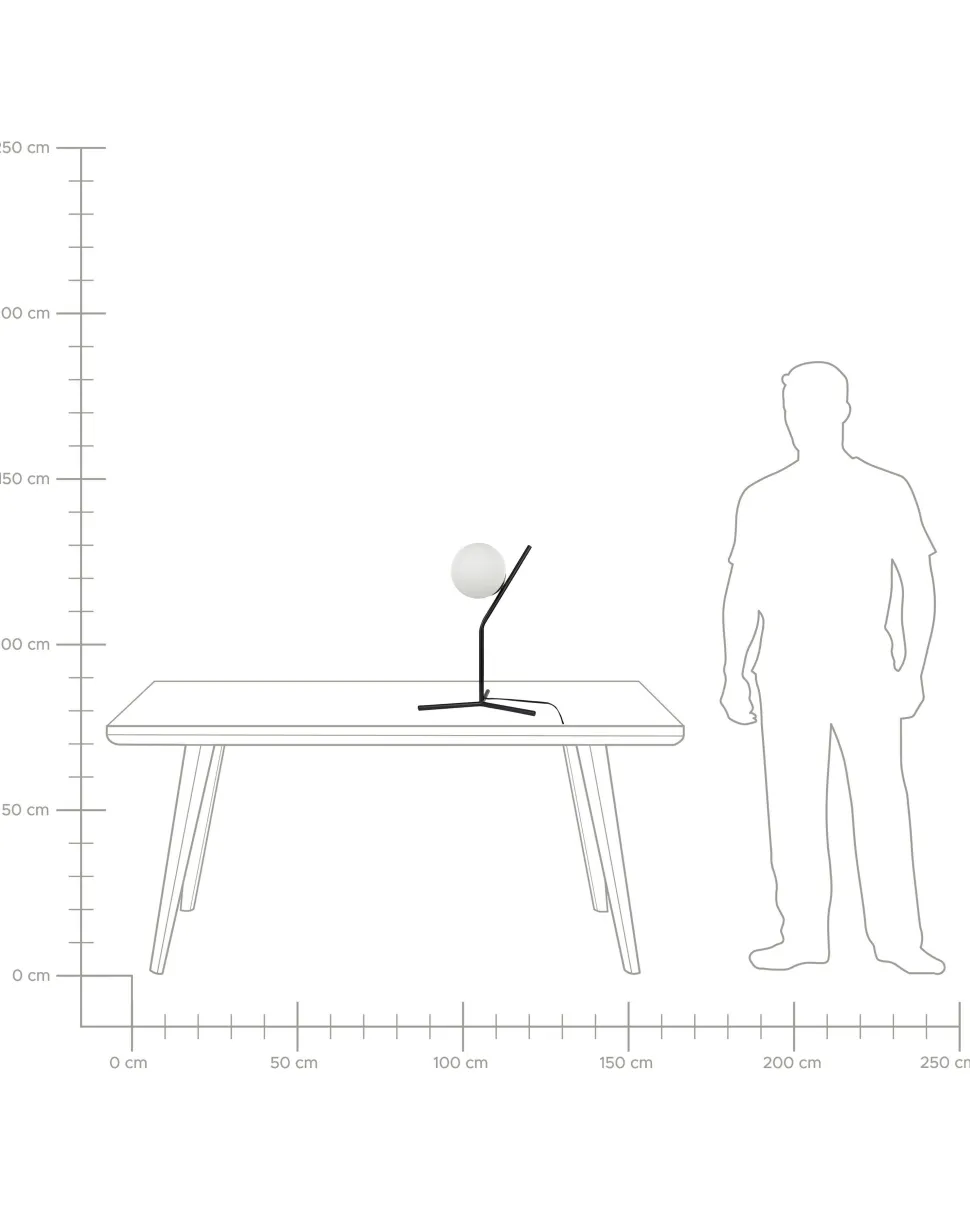 Candeeiro De Mesa Em Vidro Preto 45 Cm Wapiti