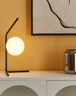 Candeeiro De Mesa Em Vidro Preto 47 Cm Wapiti