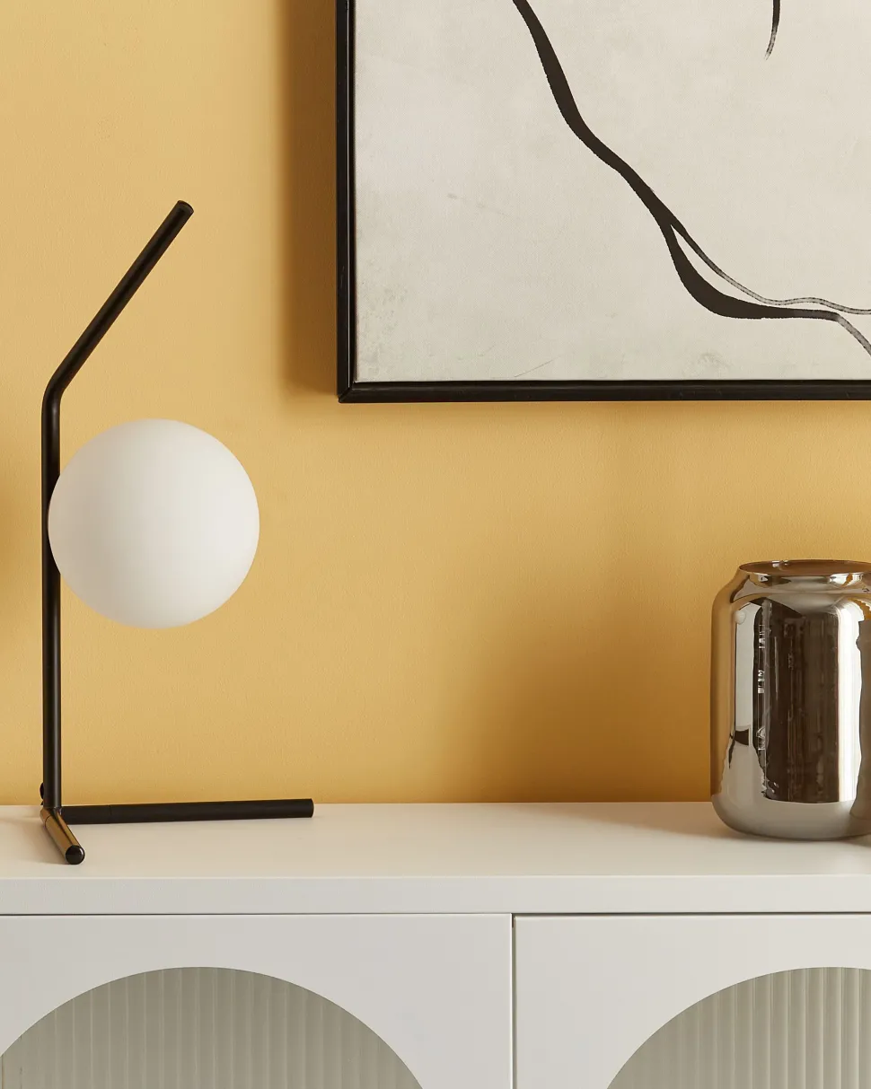 Candeeiro De Mesa Em Vidro Preto 47 Cm Wapiti