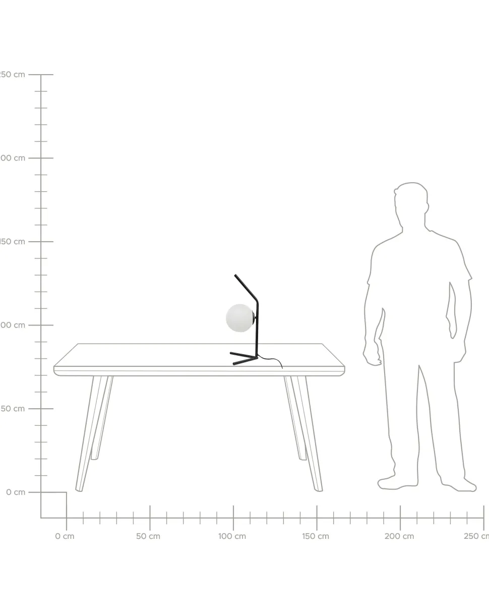 Candeeiro De Mesa Em Vidro Preto 47 Cm Wapiti