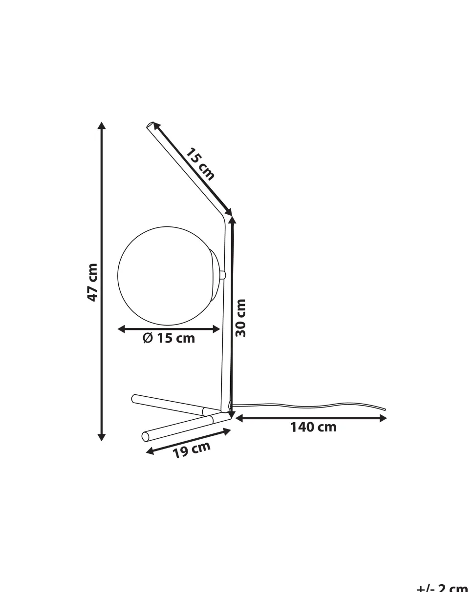 Candeeiro De Mesa Em Vidro Preto 47 Cm Wapiti