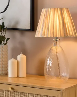 Candeeiro De Mesa Em Vidro Transparente 54 Cm Blanco