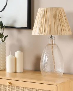 Candeeiro De Mesa Em Vidro Transparente 54 Cm Blanco