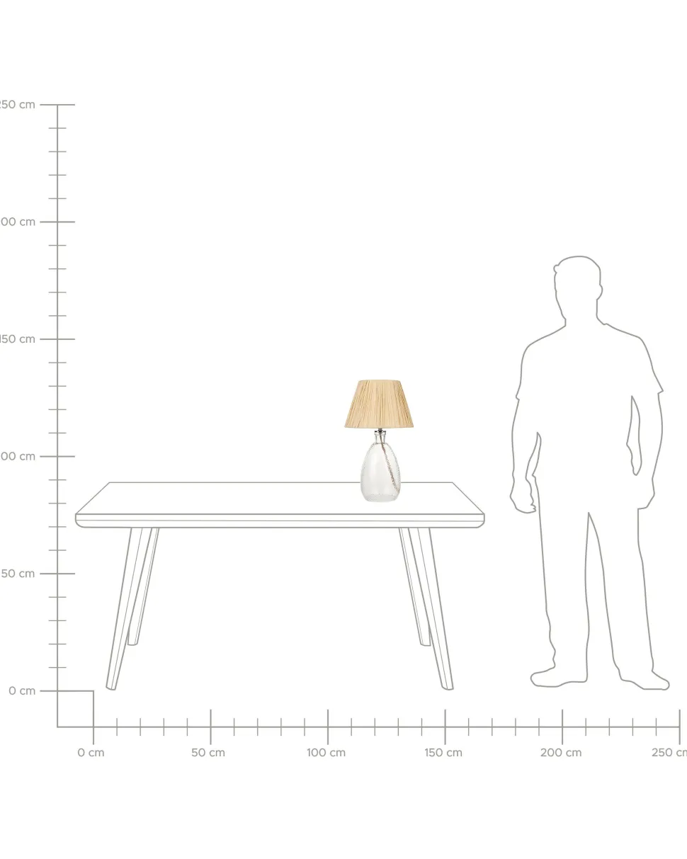 Candeeiro De Mesa Em Vidro Transparente 54 Cm Blanco