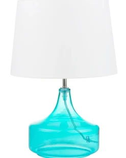 Candeeiro De Mesa Em Vidro Azul Erzen