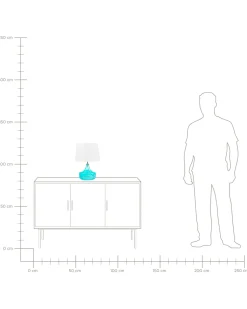 Candeeiro De Mesa Em Vidro Azul Erzen