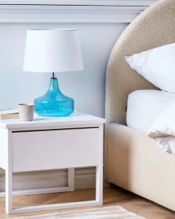 Candeeiro De Mesa Em Vidro Azul Erzen