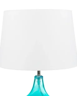 Candeeiro De Mesa Em Vidro Azul Erzen