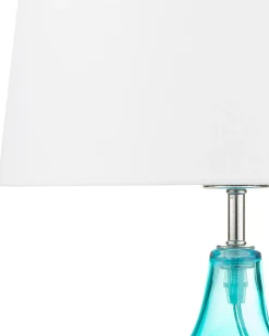 Candeeiro De Mesa Em Vidro Azul Erzen