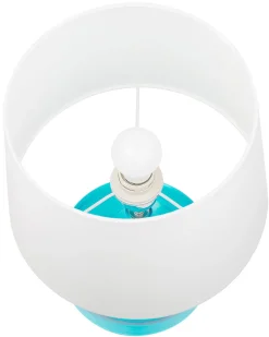 Candeeiro De Mesa Em Vidro Azul Erzen