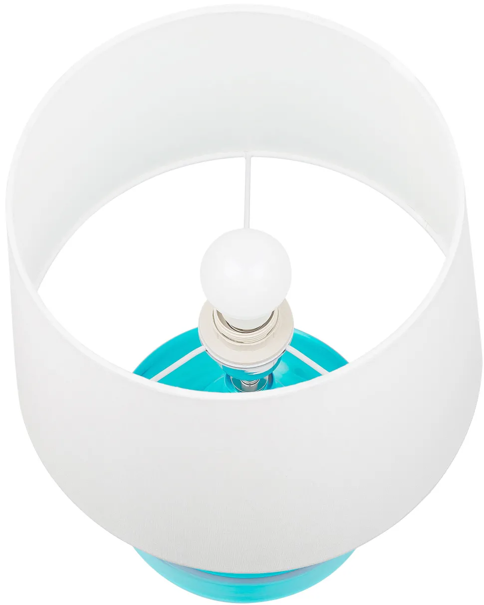 Candeeiro De Mesa Em Vidro Azul Erzen