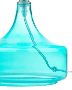 Candeeiro De Mesa Em Vidro Azul Erzen