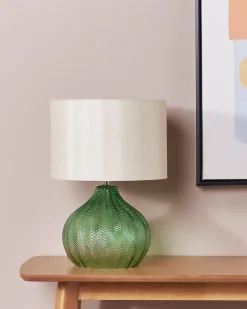 Candeeiro De Mesa Em Vidro Verde 41 Cm Keila