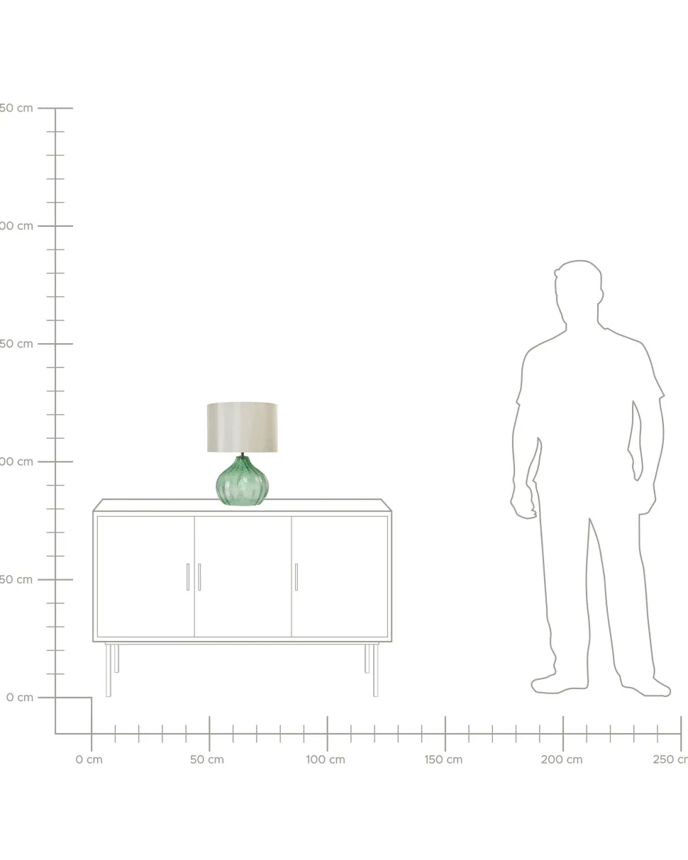 Candeeiro De Mesa Em Vidro Verde 41 Cm Keila