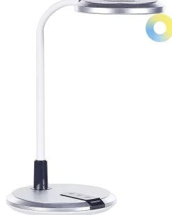 Candeeiro De Mesa Led Branco E Prateado Columba