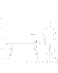 Candeeiro De Mesa Led Branco E Prateado Columba