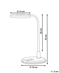 Candeeiro De Mesa Led Branco E Prateado Columba