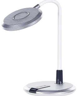 Candeeiro De Mesa Led Branco E Prateado Columba