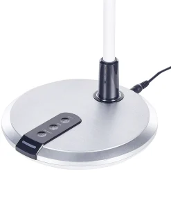 Candeeiro De Mesa Led Branco E Prateado Columba