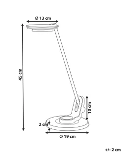 Candeeiro De Mesa Led Em Metal Preto E Prateado Com Porta Usb Corvus