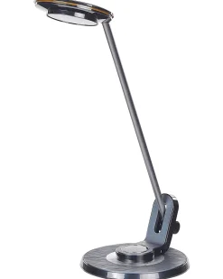 Candeeiro De Mesa Led Em Metal Preto E Prateado Com Porta Usb Corvus