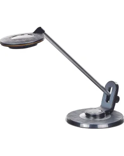 Candeeiro De Mesa Led Em Metal Preto E Prateado Com Porta Usb Corvus