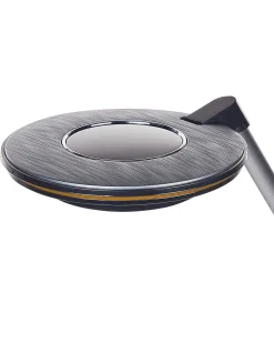 Candeeiro De Mesa Led Em Metal Preto E Prateado Com Porta Usb Corvus