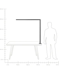 Candeeiro De Mesa Led Em Metal Preto 120 Cm Octant