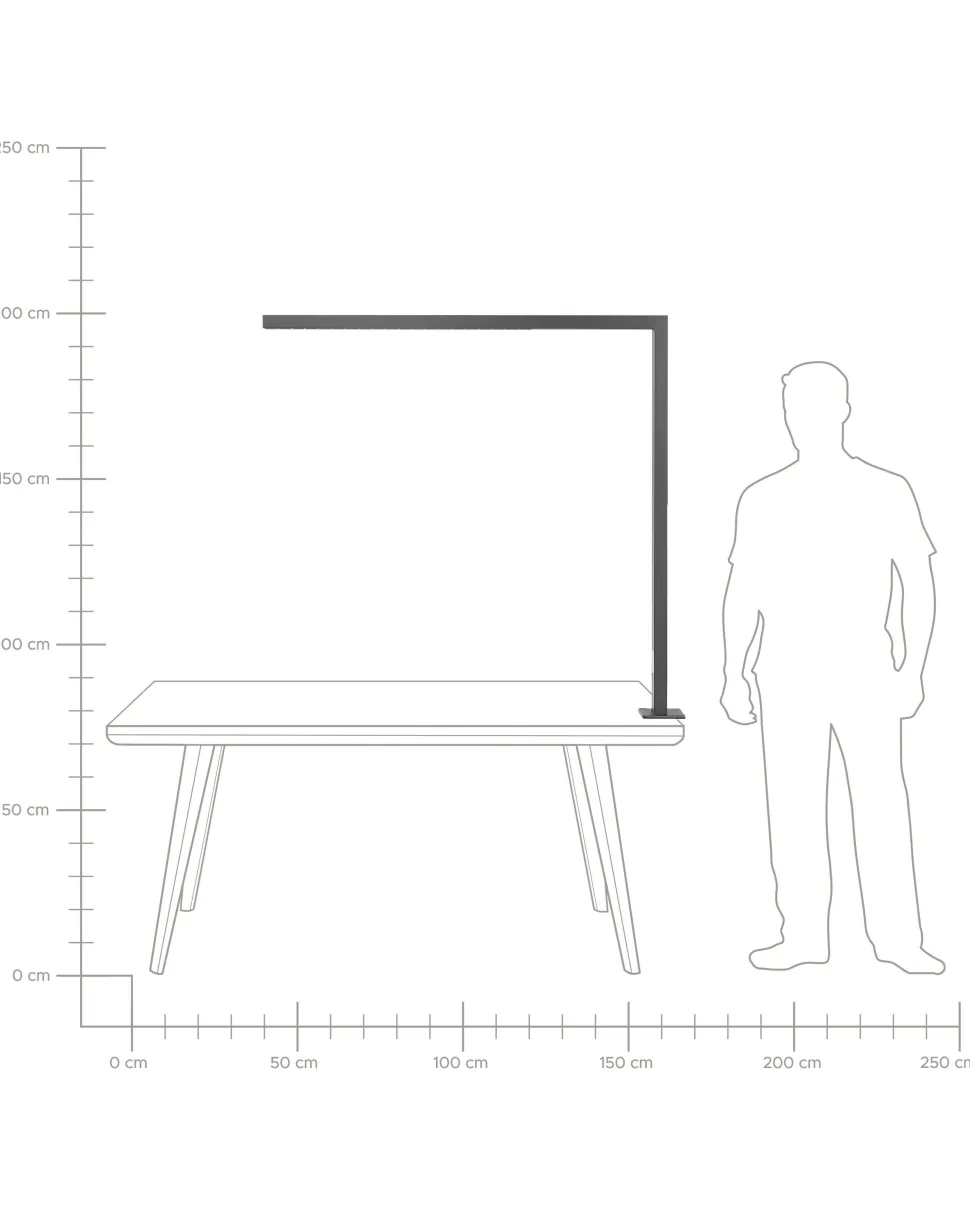 Candeeiro De Mesa Led Em Metal Preto 120 Cm Octant