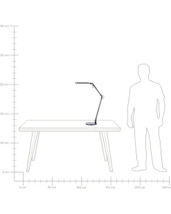 Candeeiro De Mesa Led Em Metal Preto 80 Cm Grus