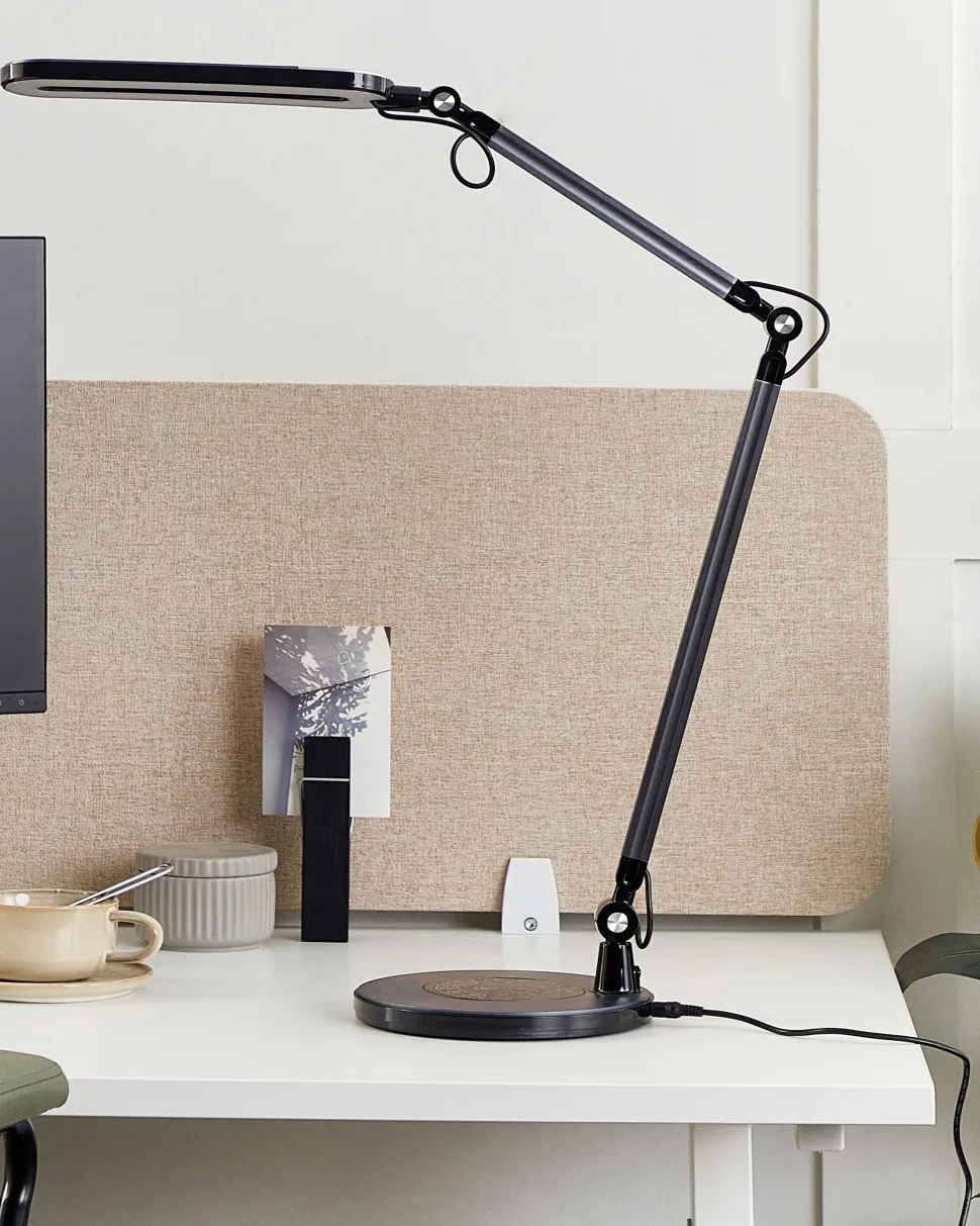 Candeeiro De Mesa Led Em Metal Preto 80 Cm Grus