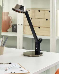 Candeeiro De Mesa Led Em Metal Cor De Bronze Com Porta Usb Chamaeleon