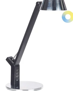 Candeeiro De Mesa Led Em Metal Prateado Com Porta Usb Chamaeleon