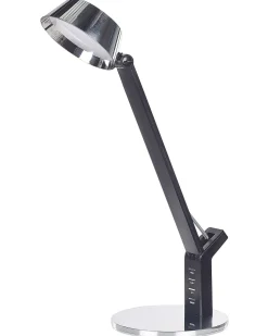 Candeeiro De Mesa Led Em Metal Prateado Com Porta Usb Chamaeleon