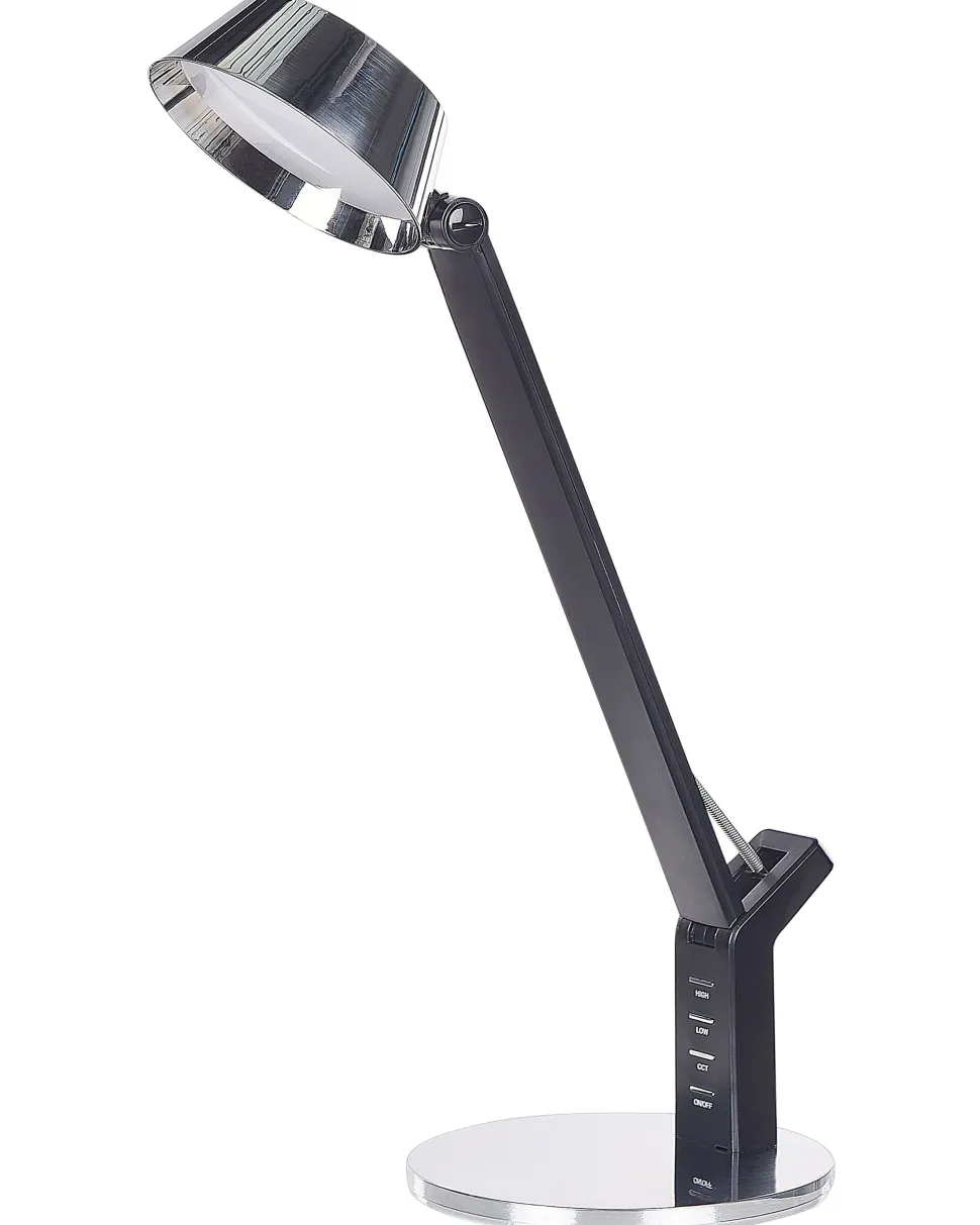 Candeeiro De Mesa Led Em Metal Prateado Com Porta Usb Chamaeleon