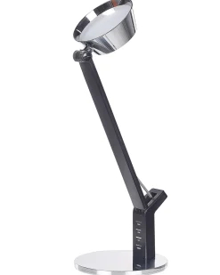 Candeeiro De Mesa Led Em Metal Prateado Com Porta Usb Chamaeleon