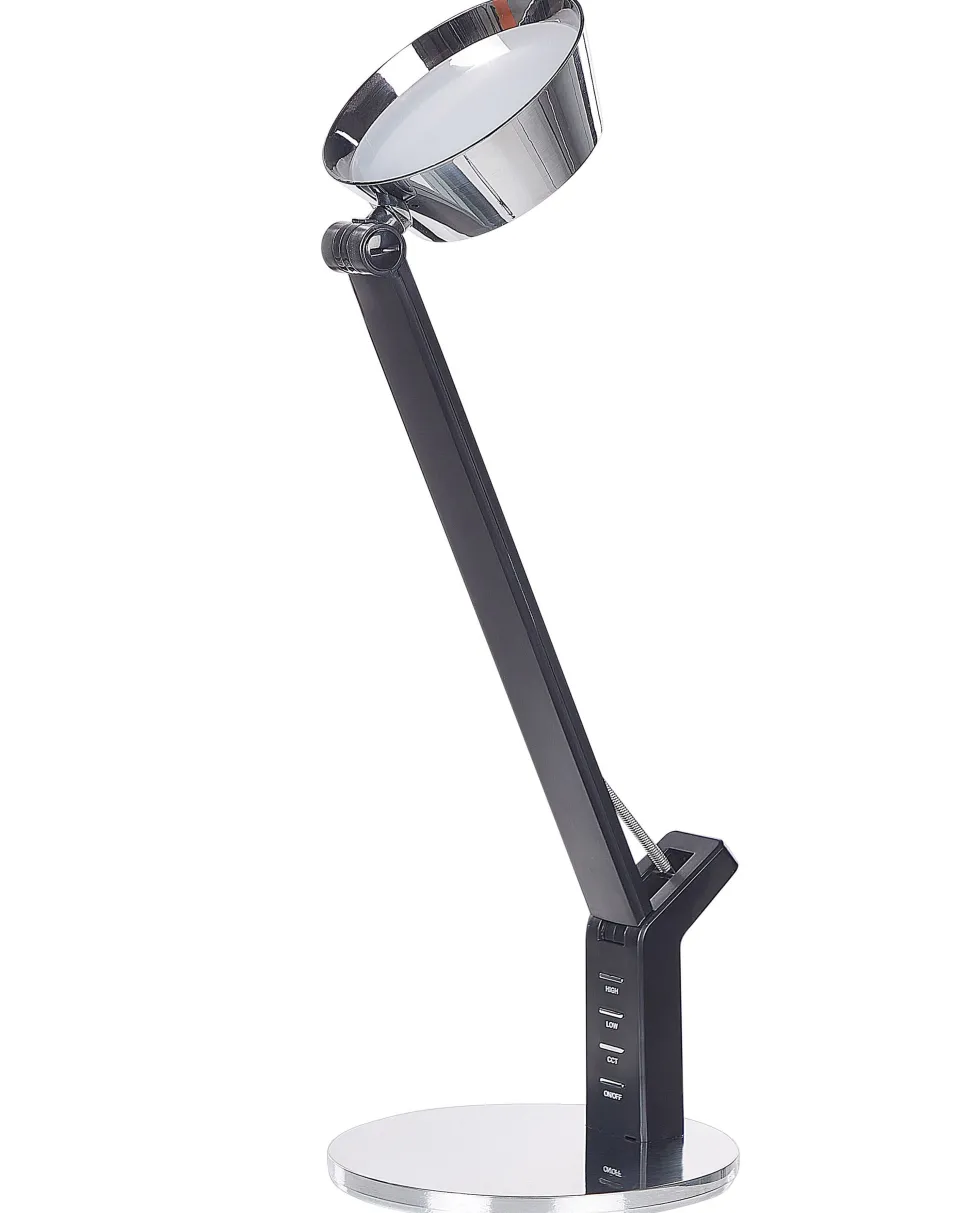 Candeeiro De Mesa Led Em Metal Prateado Com Porta Usb Chamaeleon