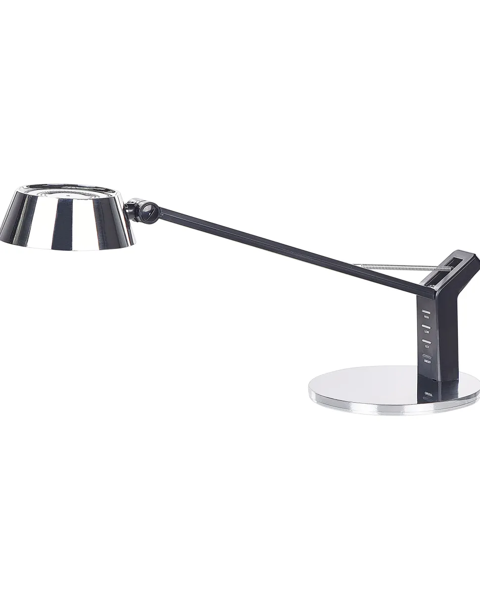 Candeeiro De Mesa Led Em Metal Prateado Com Porta Usb Chamaeleon
