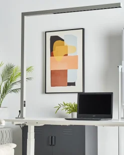 Candeeiro De Mesa Led Em Metal Prateado 120 Cm Octant