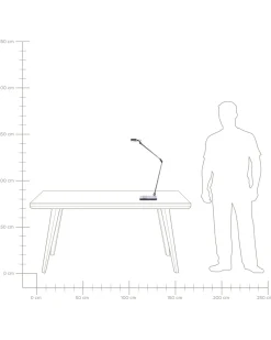Candeeiro De Mesa Led Em Metal Prateado 73 Cm Lacerta