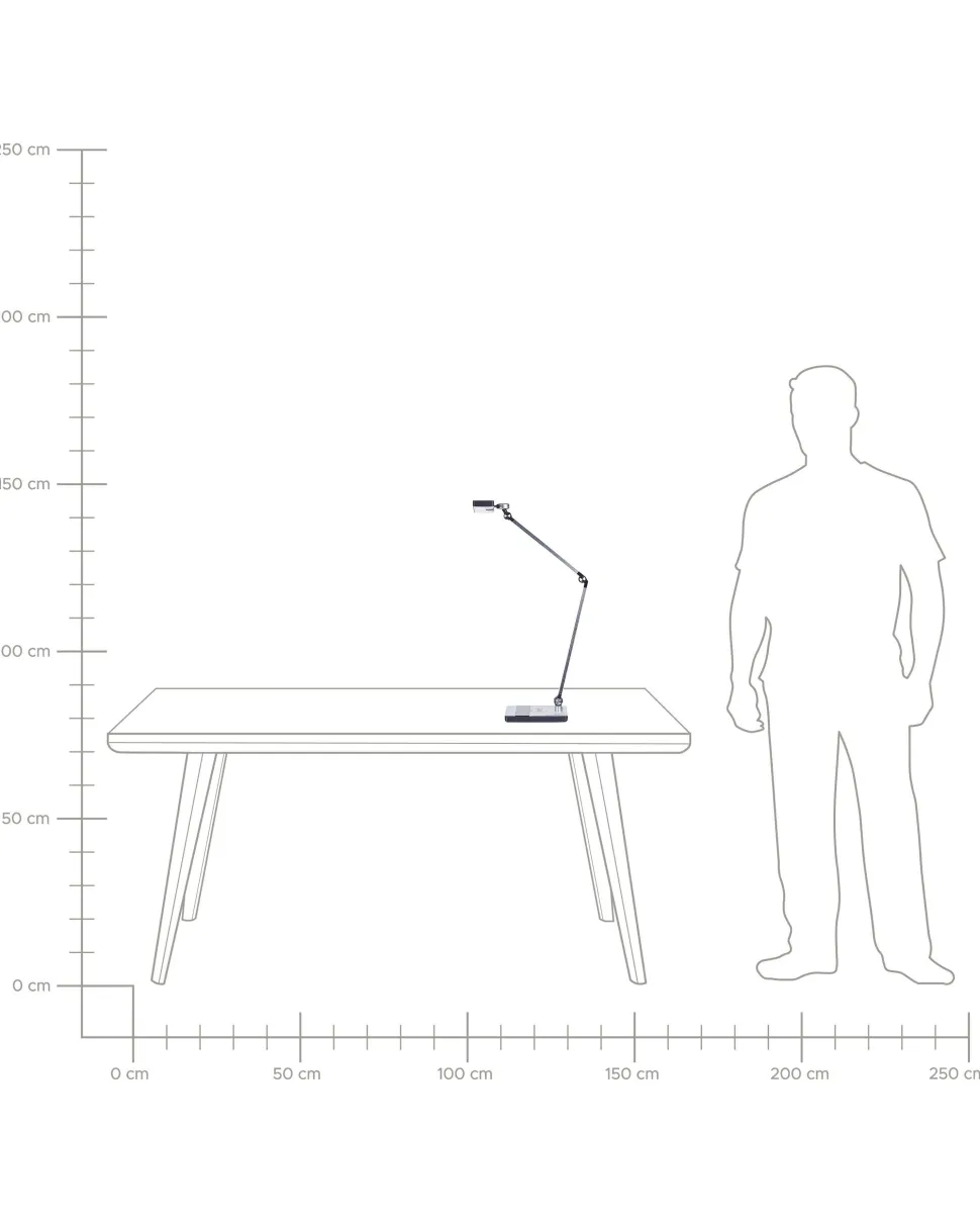 Candeeiro De Mesa Led Em Metal Prateado 73 Cm Lacerta