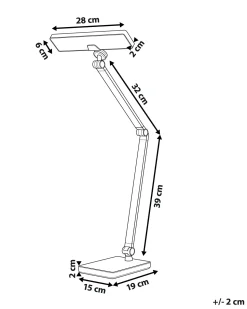 Candeeiro De Mesa Led Em Metal Prateado 73 Cm Lacerta