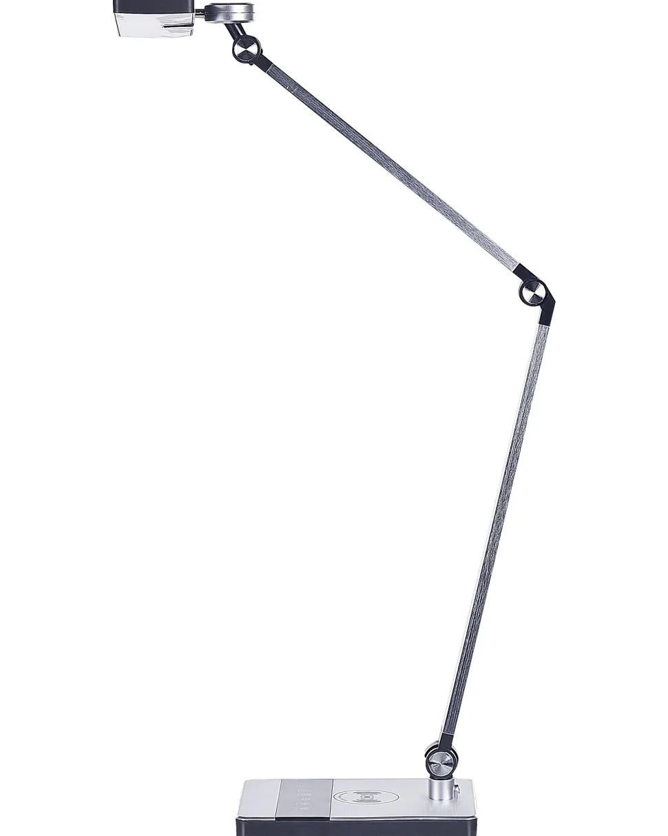 Candeeiro De Mesa Led Em Metal Prateado 73 Cm Lacerta