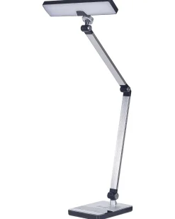 Candeeiro De Mesa Led Em Metal Prateado 73 Cm Lacerta