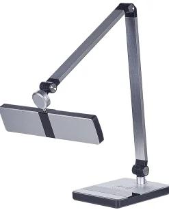Candeeiro De Mesa Led Em Metal Prateado 73 Cm Lacerta