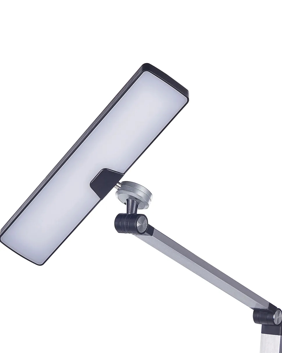 Candeeiro De Mesa Led Em Metal Prateado 73 Cm Lacerta