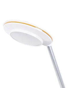 Candeeiro De Mesa Led Em Metal Branco E Prateado Com Porta Usb Corvus