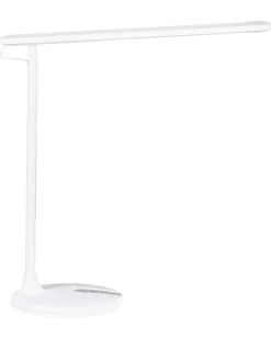 Candeeiro De Mesa Led Em Metal Branco 38 Cm Draco